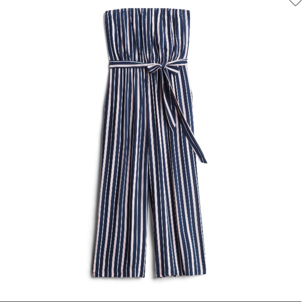 Nine Britton navy and pink strapless jumpsuit
